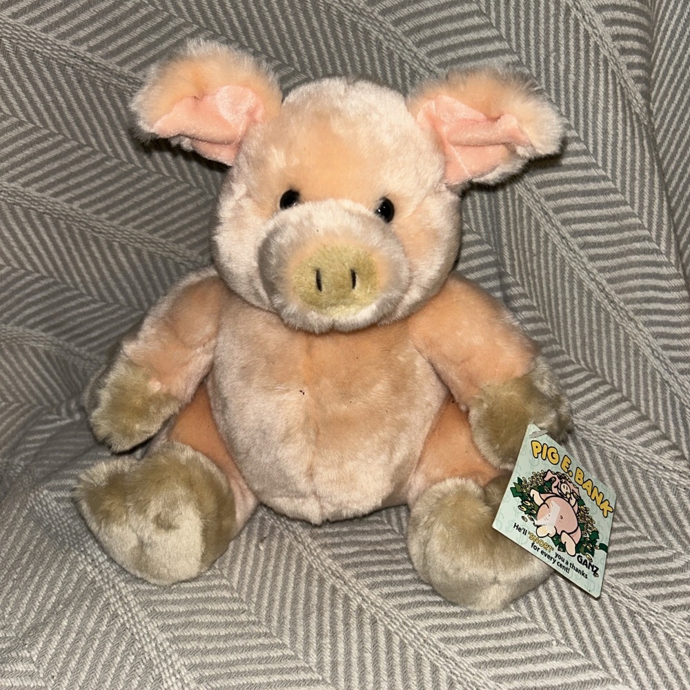 Vintage Ganz Piggy Pig E. Bank Plush Stuffed Animal With Tags P3